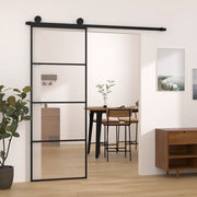 Porta Scorrevole con Ferramenta 76x205cm Vetro ESG Alluminio 3152146