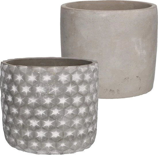 Vaso ornamentale per piante 13 x 12 cm - decorativo cemento - piante fiori - ETNO rotolo liscio