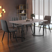 Set tavolo e sedie 140x80 cm; stile moderno; MDF; grigio