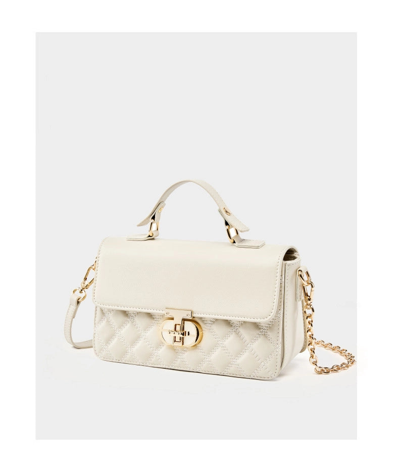 Borsa a tracolla da donna in vera pelle, colore bianco