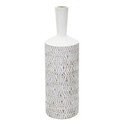 Vaso Decorativo VKH679, Bianco, Poliresina, 15x15x49,5 cm