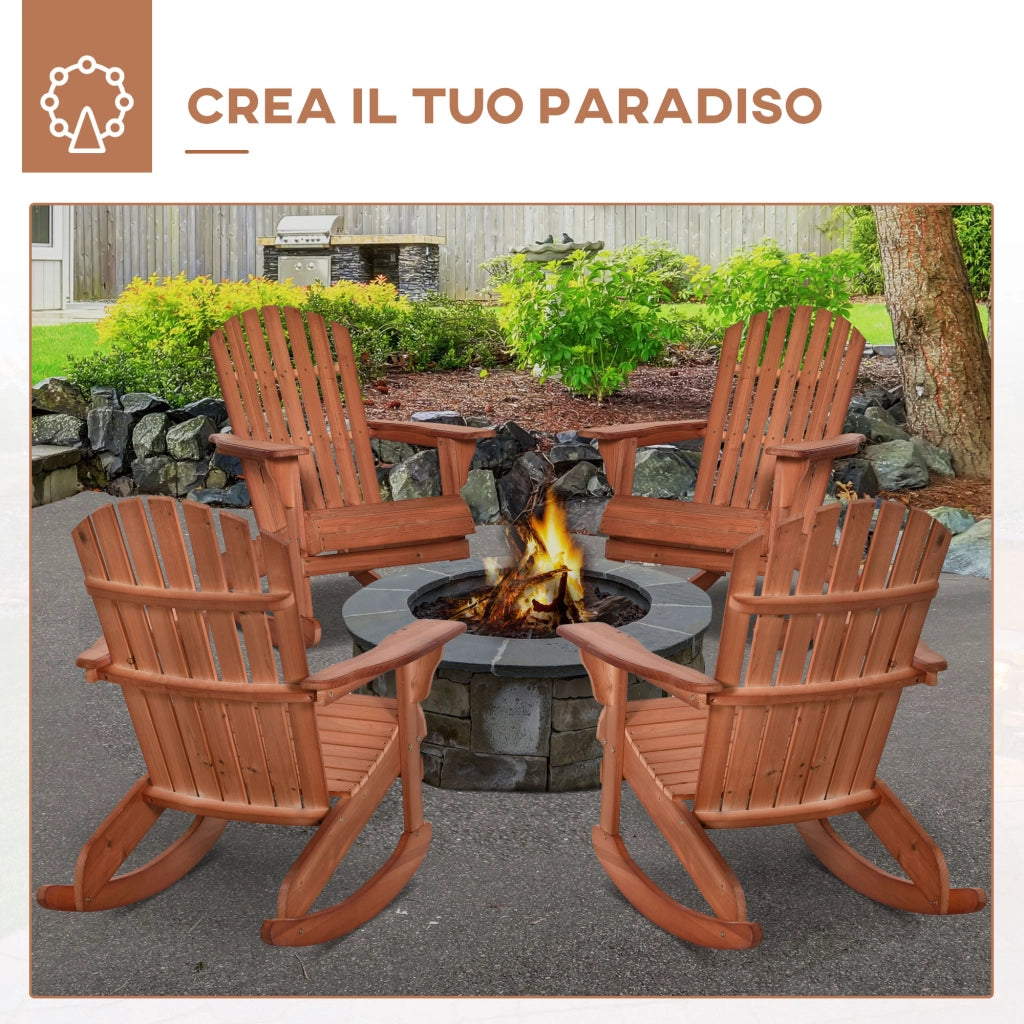 Sedia a Dondolo Adirondack ¨C Zephmum ¨C Legno Teak 77x94x97cm