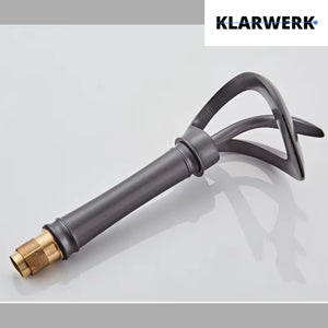 NAVIS |Rubinetto a cascata design bagno rubinetto bagno alto grigio titanio|Elegante  in acciaio inossidabile  per lavelli alti|miscelatore 2 attacchi