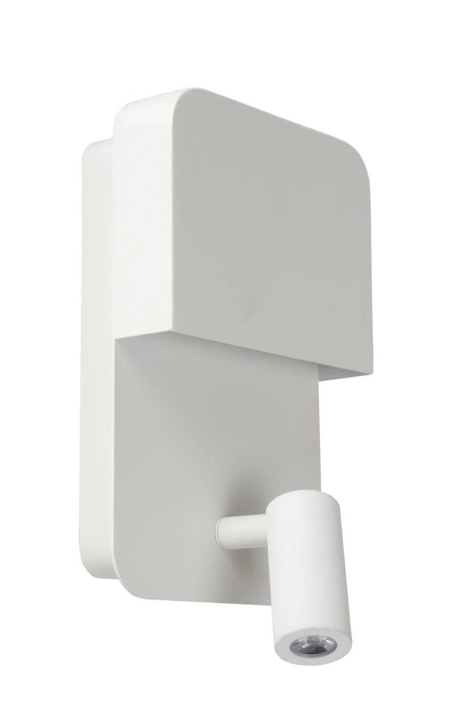 Lucide BOXER applique bianca LED 5W 3000K 2luci lettura