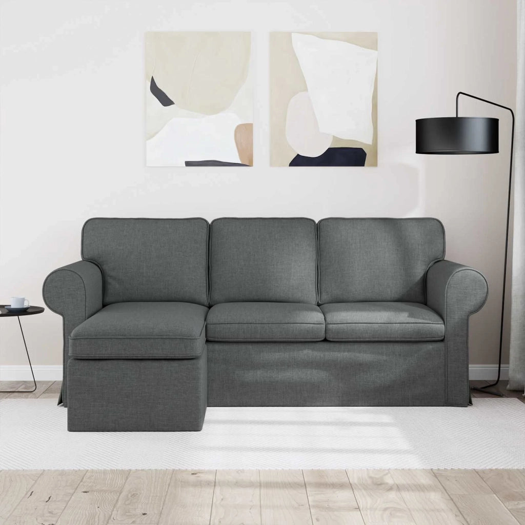 Divano Grigio scuro 195 x 138 x 80 cm Tessuto 42024328