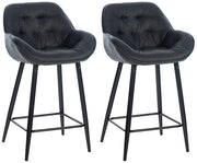 Set di 2 sgabelli da bar Gibson grigio scuro,Tessuto