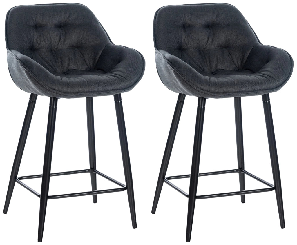Set di 2 sgabelli da bar Gibson grigio scuro,Tessuto