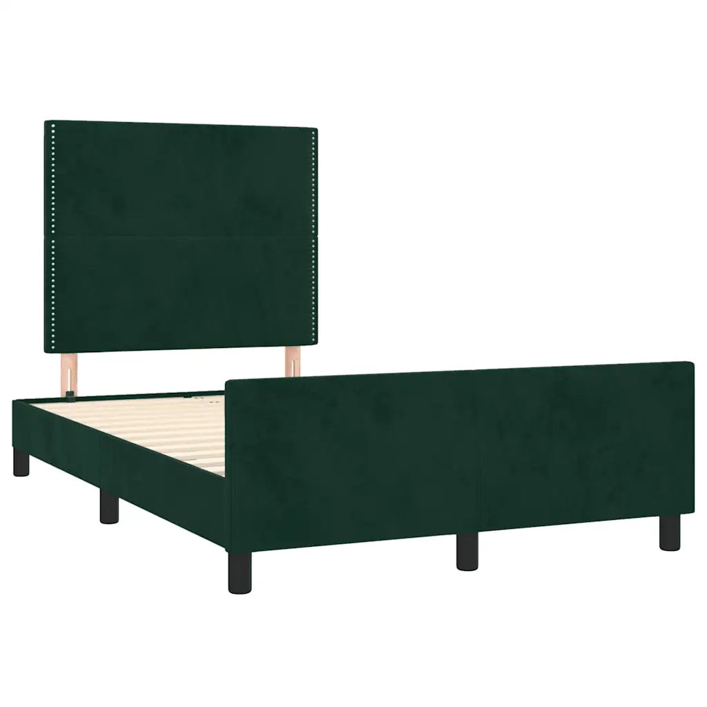 Giroletto senza Materasso Verde Scuro 120x190 cm Velluto 3270575