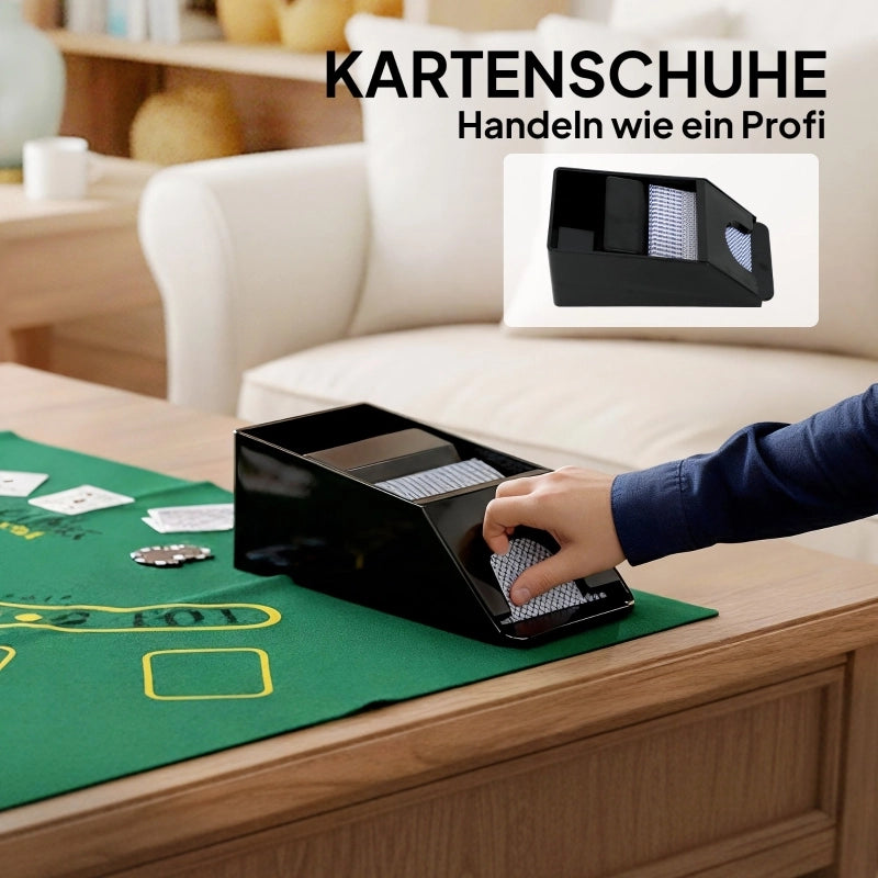 Set da poker, 300 fiches, dadi, 2 mazzi di carte, accessori, custodia, per 8 giocatori