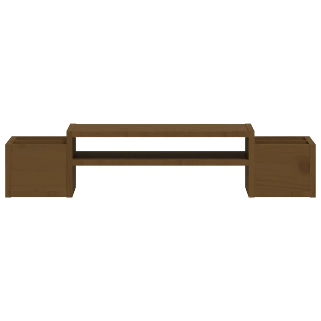 Supporto per monitor color miele 70 x 27,5 x 15 cm legno di pino massello 02_0004459