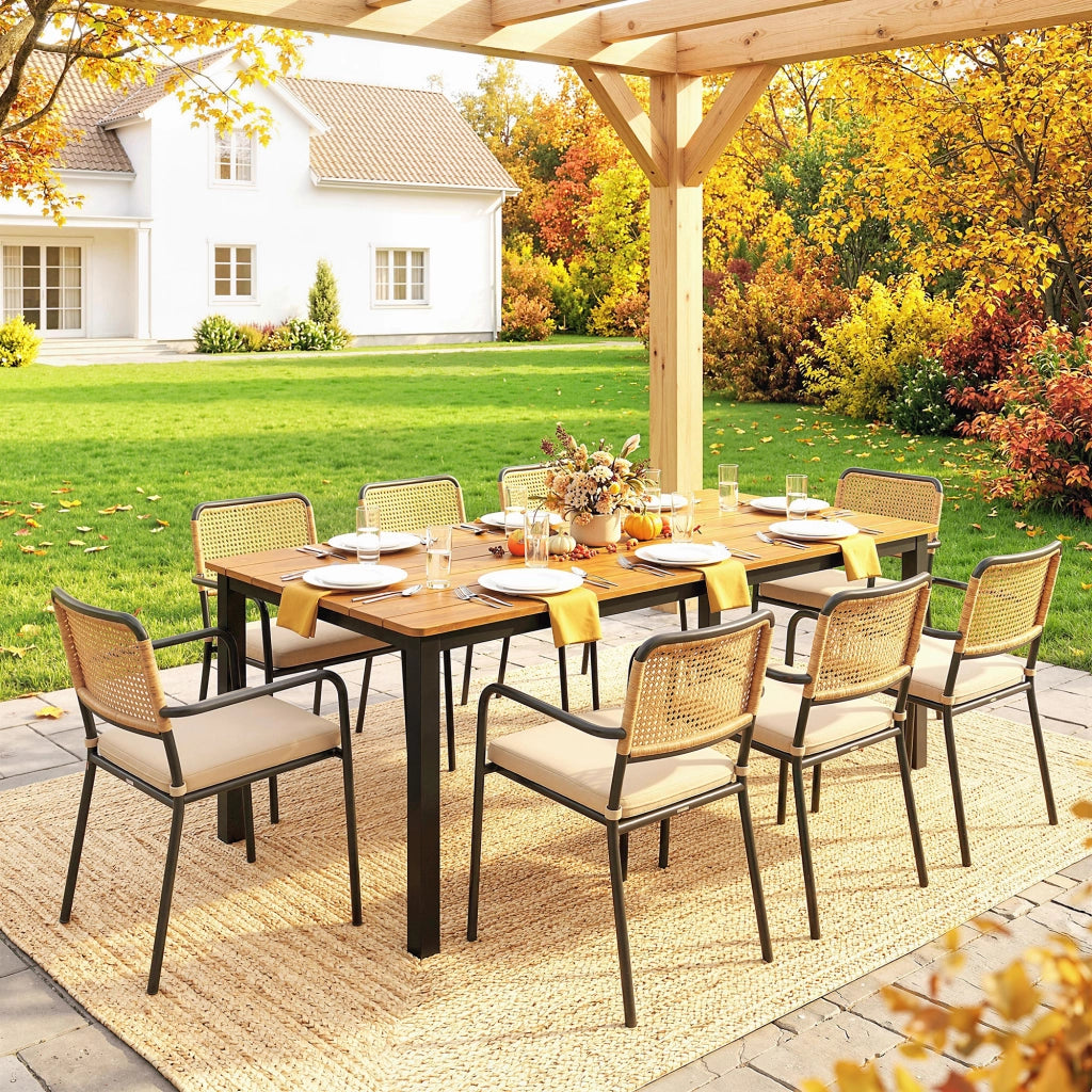 Tavolo da Giardino Rettangolare 180x86x74 cm per 6-8 Persone in Legno di Larice