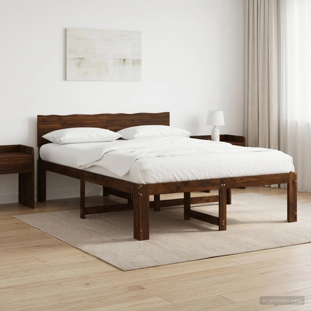 Letto matrimoniale con testiera ROSTOCK Marrone Scuro 903446