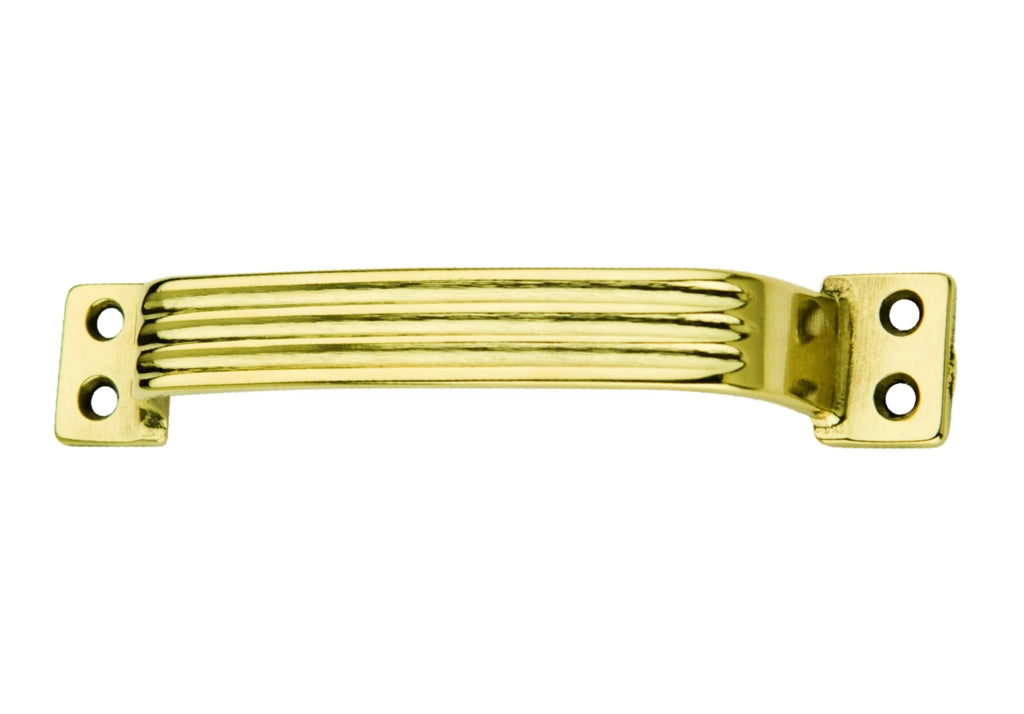 MANIGLIETTA PER MOBILI RIGATA OTTONE LUCIDO mm. 140 25.00 pz