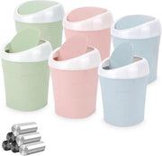 Mini Prigioniere di Rifiuti a Sospensione con Coperchio 12 Sacchetti di Rifiuti Compatti Progettati per un Design Cosmetico - Dimensioni 105 * 105 * 165cm - Blu Rosa Verde