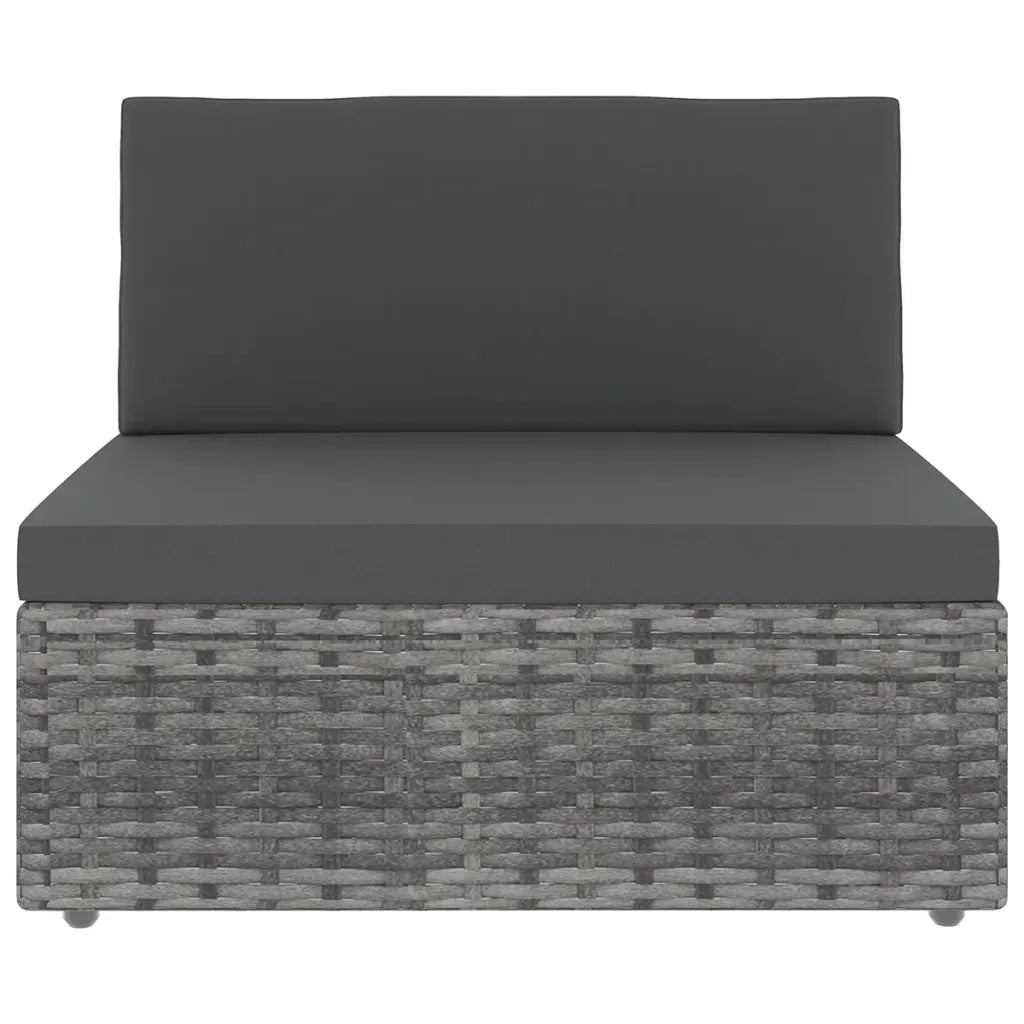Set Divani da Giardino 11 pz con Cuscini in Polyrattan Grigio 3067187
