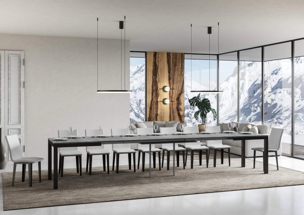 Tavolo allungabile 90x180/440 cm Every Evolution Cemento telaio Antracite
