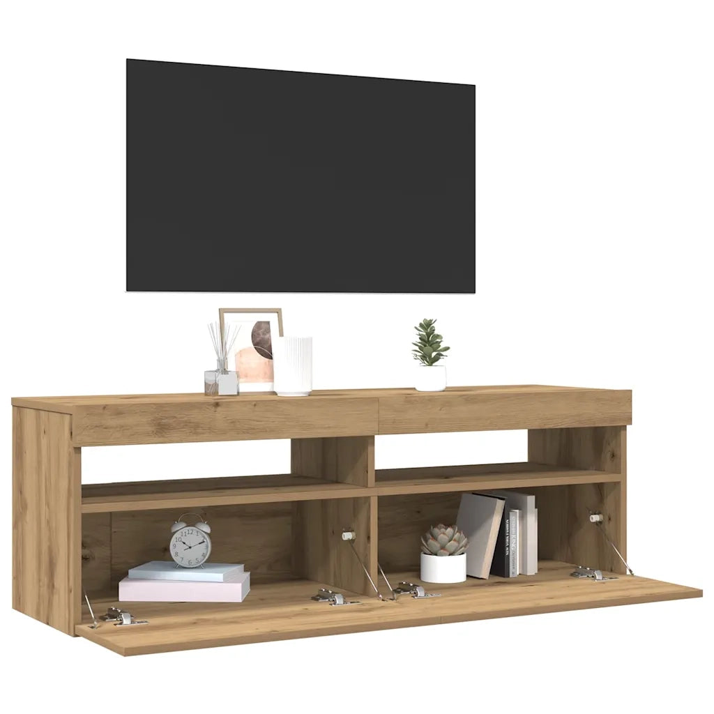 vidaXL Mobile Porta TV con LED Artigianale 120x35x40 cm Multistrato