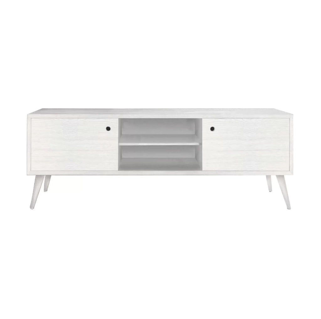 Porta tv in legno abete spazzolato bianco 160x45x55 (883) - Mobili 2G