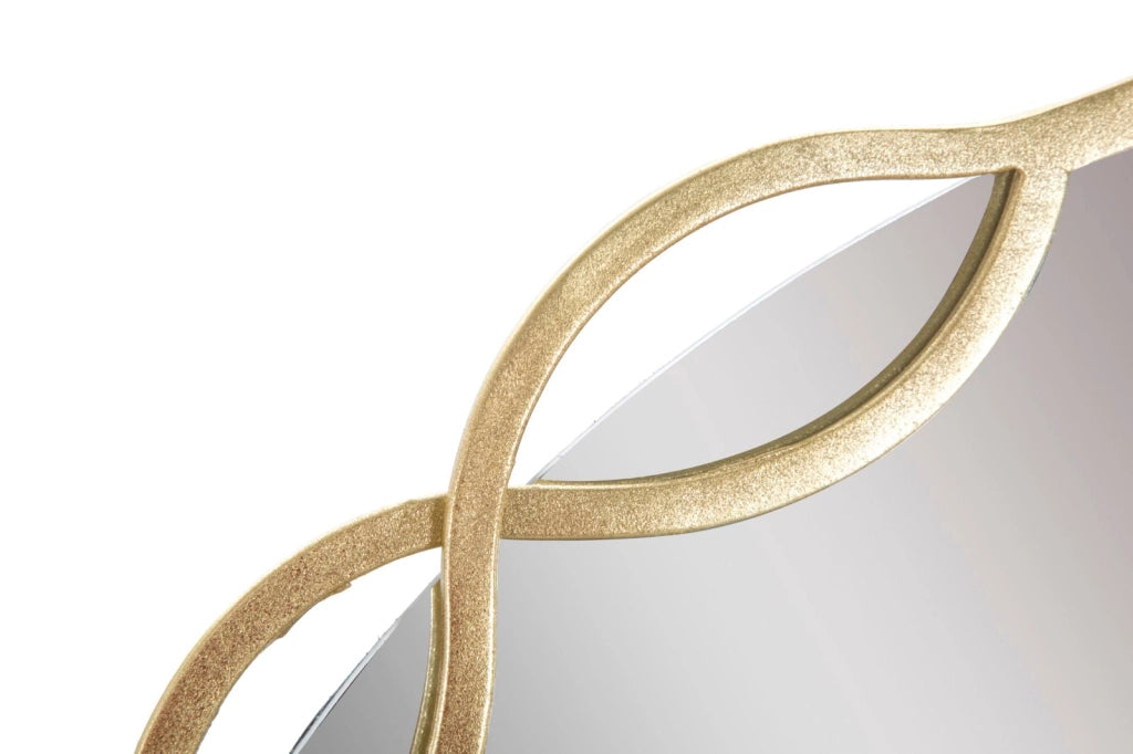 Specchio Eleonor 73,5x2x72 cm in Ferro e MDF Oro