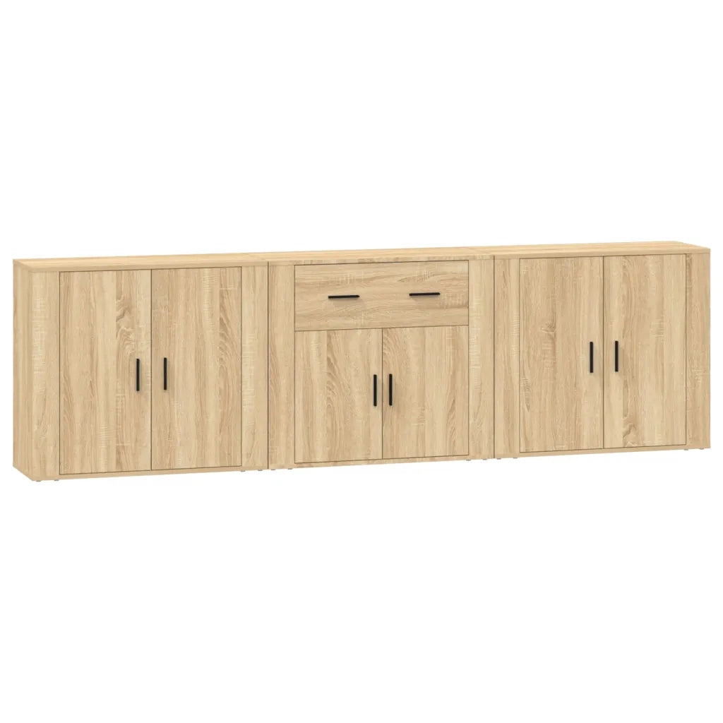 Credenze 3 pz Rovere Sonoma in Legno Multistrato 3185418