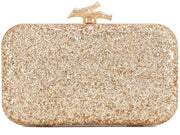 Borsa Clutch per Donne per Abito da Sera Clutch con Catena per Matrimonio e Festa, Oro