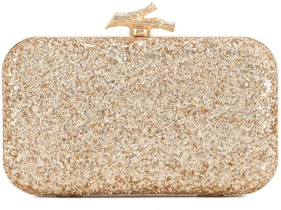 Borsa Clutch per Donne per Abito da Sera Clutch con Catena per Matrimonio e Festa, Oro