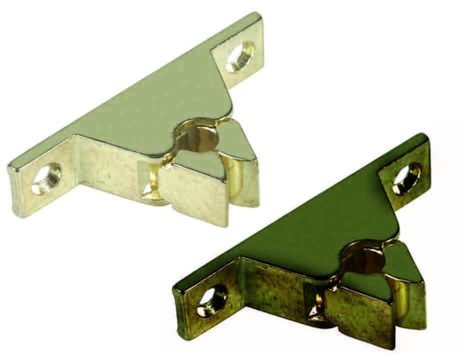 PINZA FERMAPORTA SENZA INCONTRO- - mm.60x32x14h. ottone lucido - 10 pezzi