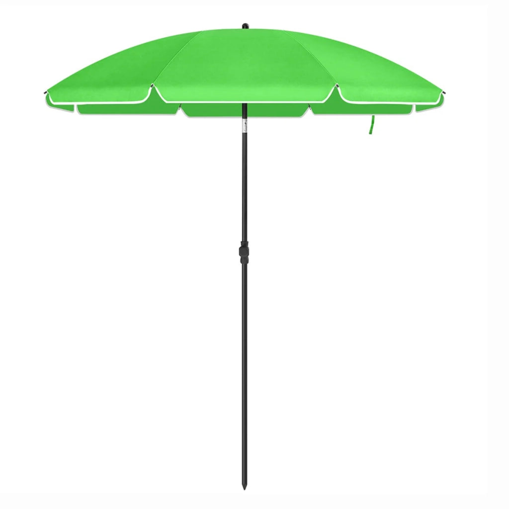Ombrellone da giardino diametro 2 m protezione UPF 50+ inclinabile portatile resistente al vento stecche in fibra di vetro con borsa verde 12_0001757