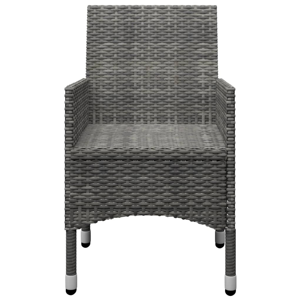 Set da pranzo da giardino per esterni 3 pezzi mobili grigi 02_0013615