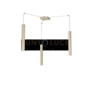 SQUARE TUBE SOSPENSIONE 3 LUCI SABBIA CAVO CM.250 CON BASE 1173-S3-SA