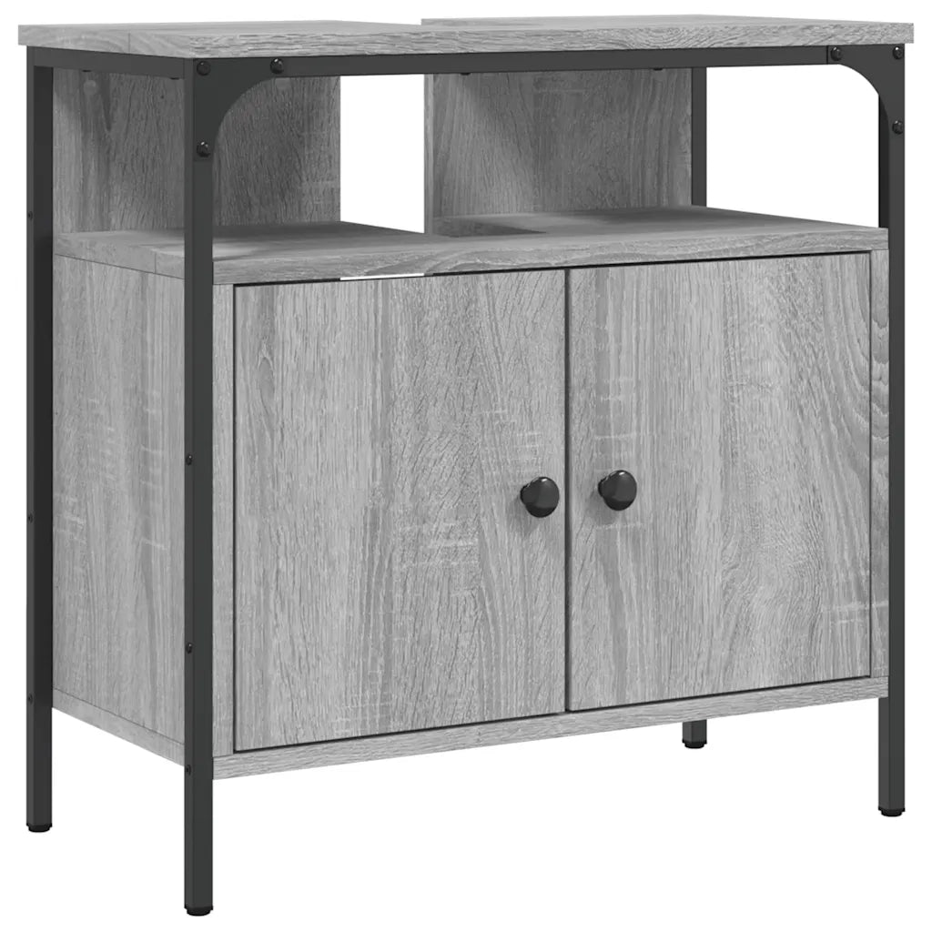 Mobile Lavabo Bagno-Armadietto da bagno Grigio Sonoma 60x30x60 cm Legno Multistrato 567595