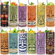 Set di bicchieri da cocktail per tiki da 12 - Bicchieri da cocktail grandi, festa hawaiana, bicchieri da cocktail esotici carini, moka hawaiana ceramica