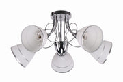 Lampadario Candellux Elotte 5 luci E27 bianco cromo