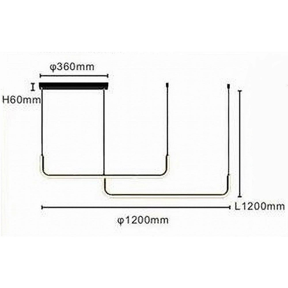 Trade Shop - Lampadario Sospensione 42w Lineare Orizzontale Minimal Moderno Nero Luce Led 50452 -