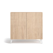 Scarpaia Herdasa effetto rovere chiaro gambe bianco 87x90x27