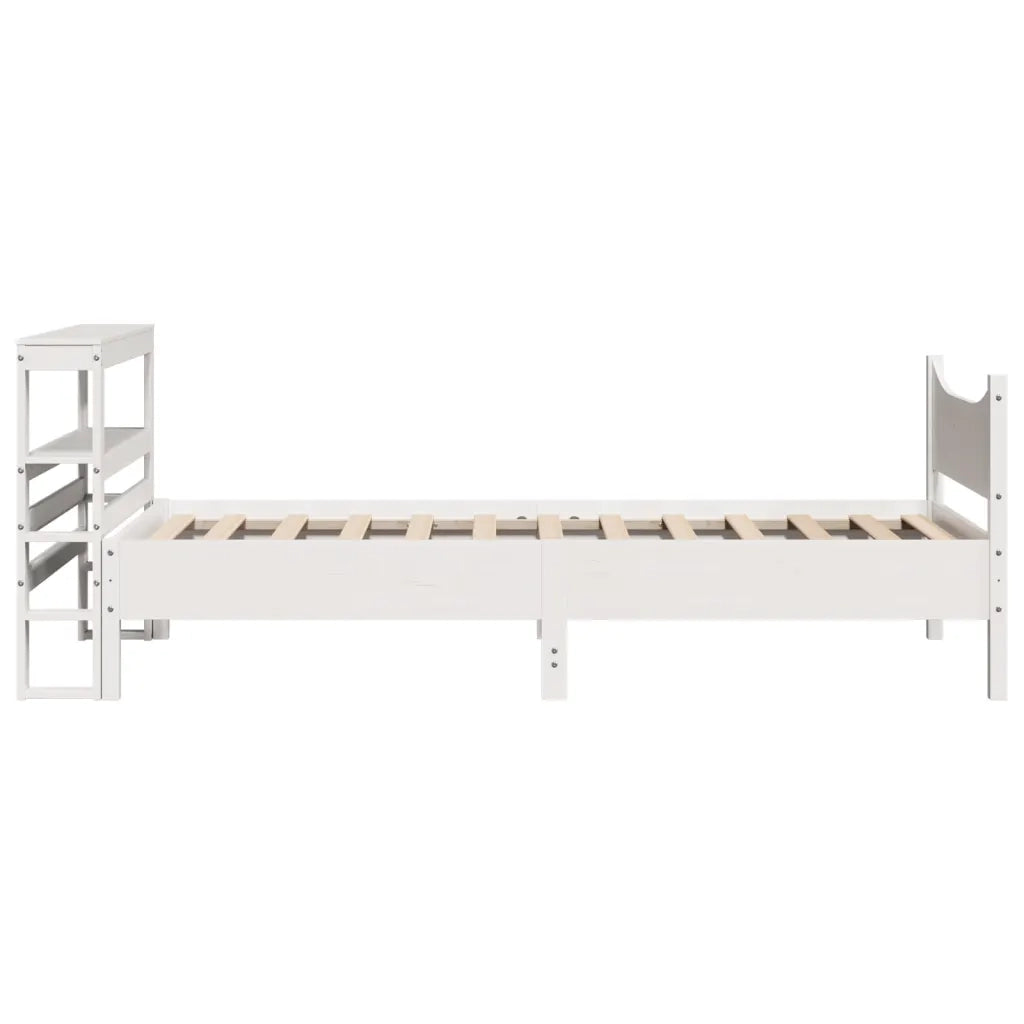 vidaXL Giroletto con Testiera Bianco 90x200 cm Legno Massello di Pino