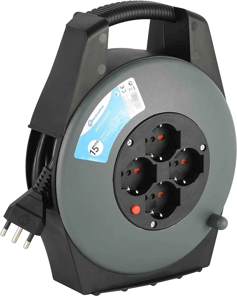 AVVOLGICAVO DOMESTICO CON MANICO 15 mt - ELECTRALINE
