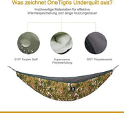Materasso di sospensione isolante - protezione termica per materasso di sospensione - escursione campeggio - 280 x 120 cm - mimetico