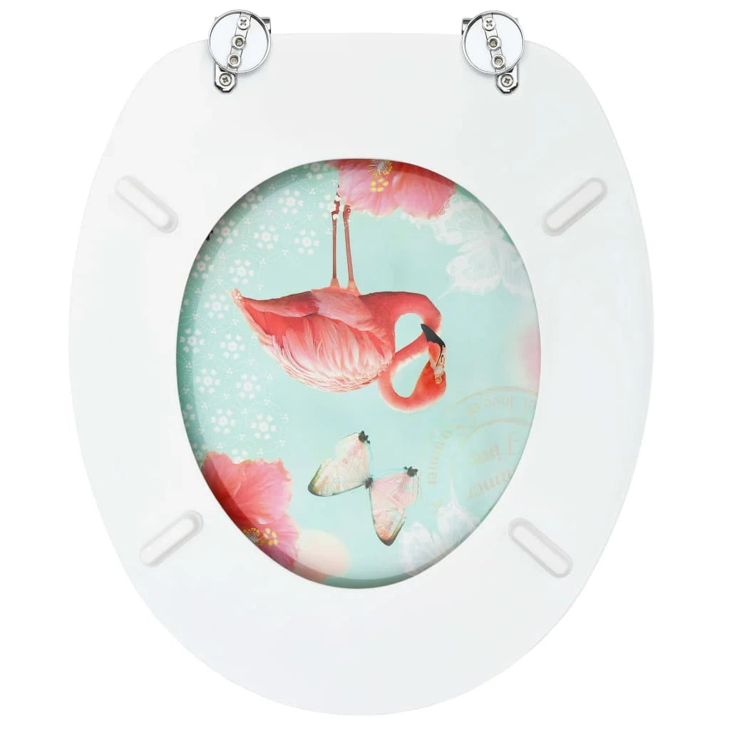 Set di due sedili per WC con coperchio a chiusura ammortizzata MDF design Flamingo 02_0002973