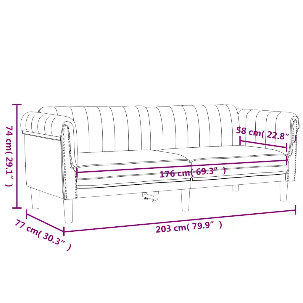 Divano a 3 Posti-Sofa 3 Posti Grigio Scuro in Velluto