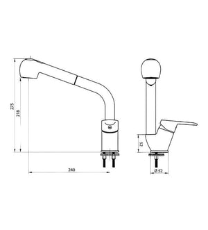 Miscelatore lavello con doccia estraibile completo
