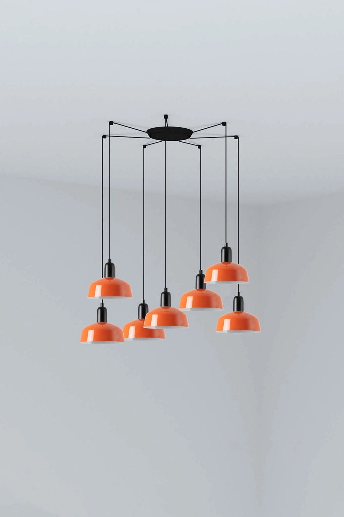 TATAWIN S metallo 7L Lampada a sospensione arancione rossastro