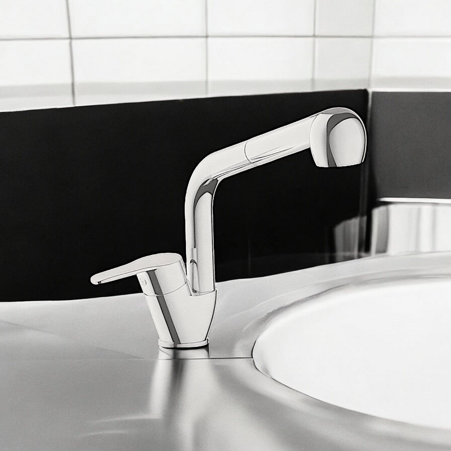 Miscelatore lavello con doccia estraibile completo