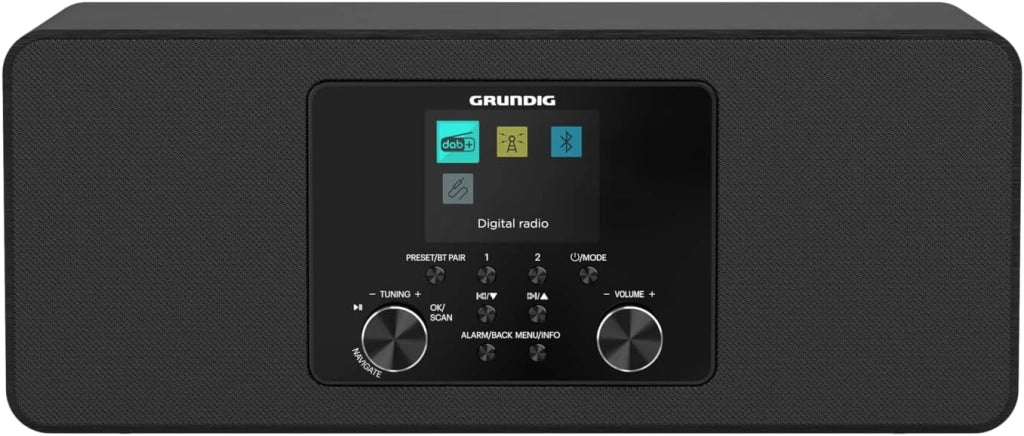 DTR 4600 2.0 DAB+ Radio digitale FM 2.0 Sistema di altoparlanti stereo da 10 W RMS, Funzione Allarme, Automatico addormentato, Display a colori, Nero
