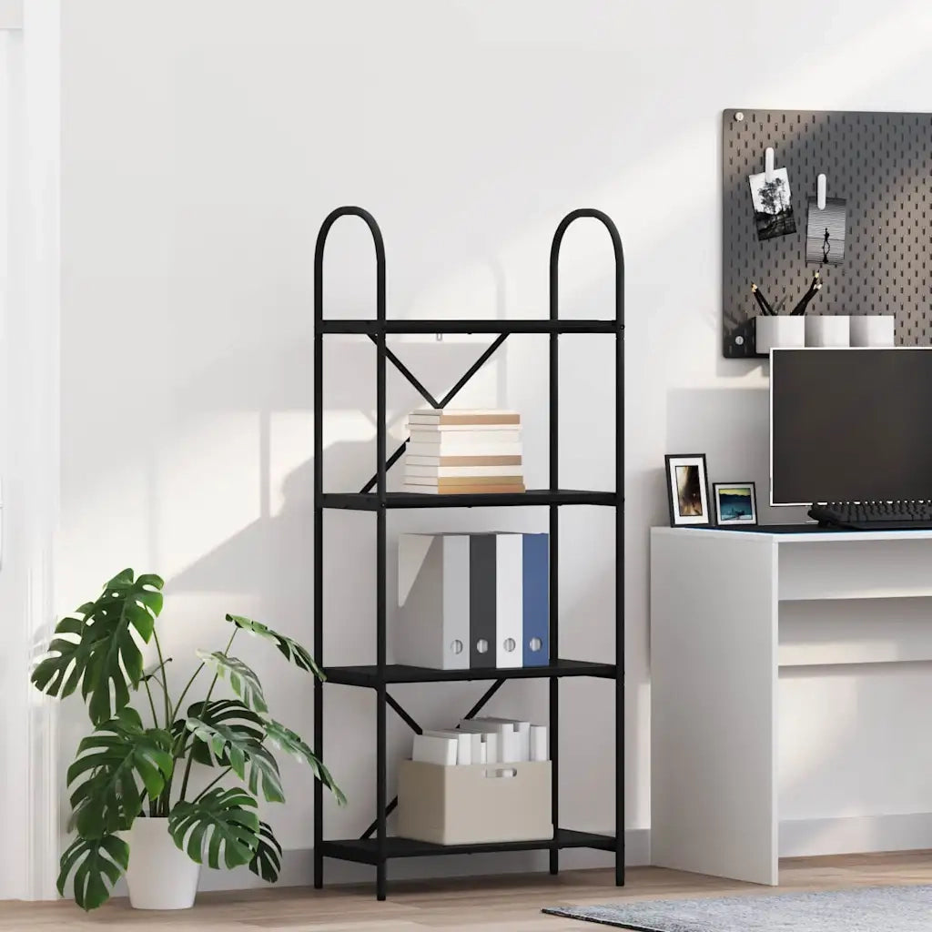 Libreria-Scaffale per Libri-Mobile di Stoccaggio Rovere Nero 60 x 30 x 146 cm Legno multistrato 314819