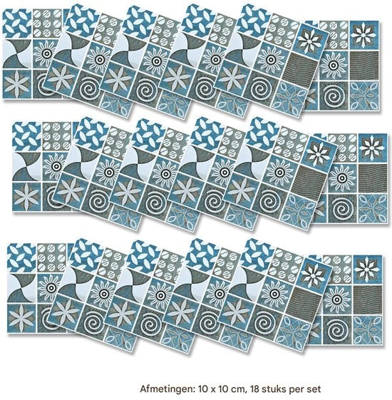 Tegelstickers Decorativi - Pacchetto da 36 - Autoadesivi - Impermeabili - Tegelstickers per Cucina e Bagno - Decorazioni Sticker - 10 x 10 Cm*QT-051-8
