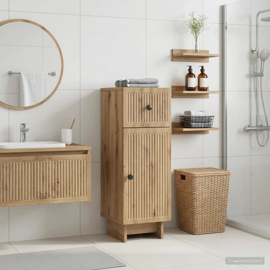 Mobiletto da Bagno EDE Rovere Artigianale 30 x 31 x 80 cm 895954