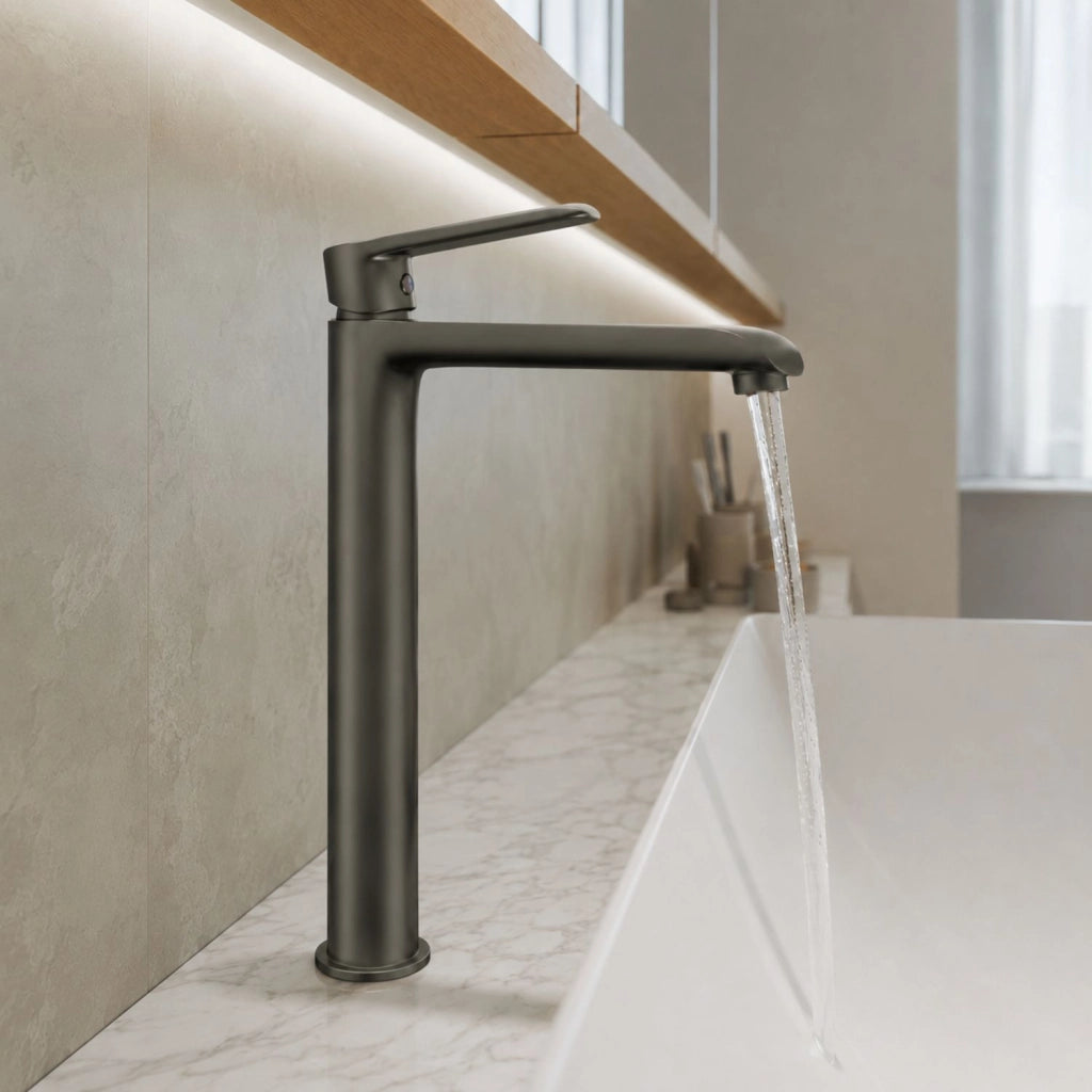 Miscelatore rubinetto modello puma per lavabo canna alta in ottone canna di fucile *** confezione 1