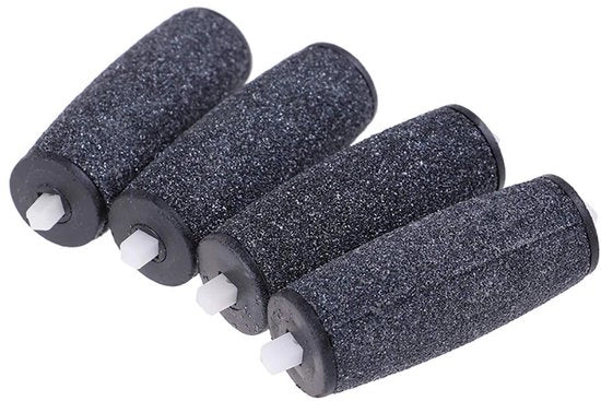 Set di 4 Rotelle di Sostituzione per Piedi - Cura Effettiva della Pelle - Nero - Ideale per Piede Plantare - Set di 4 - Adatto per Ghiaccio