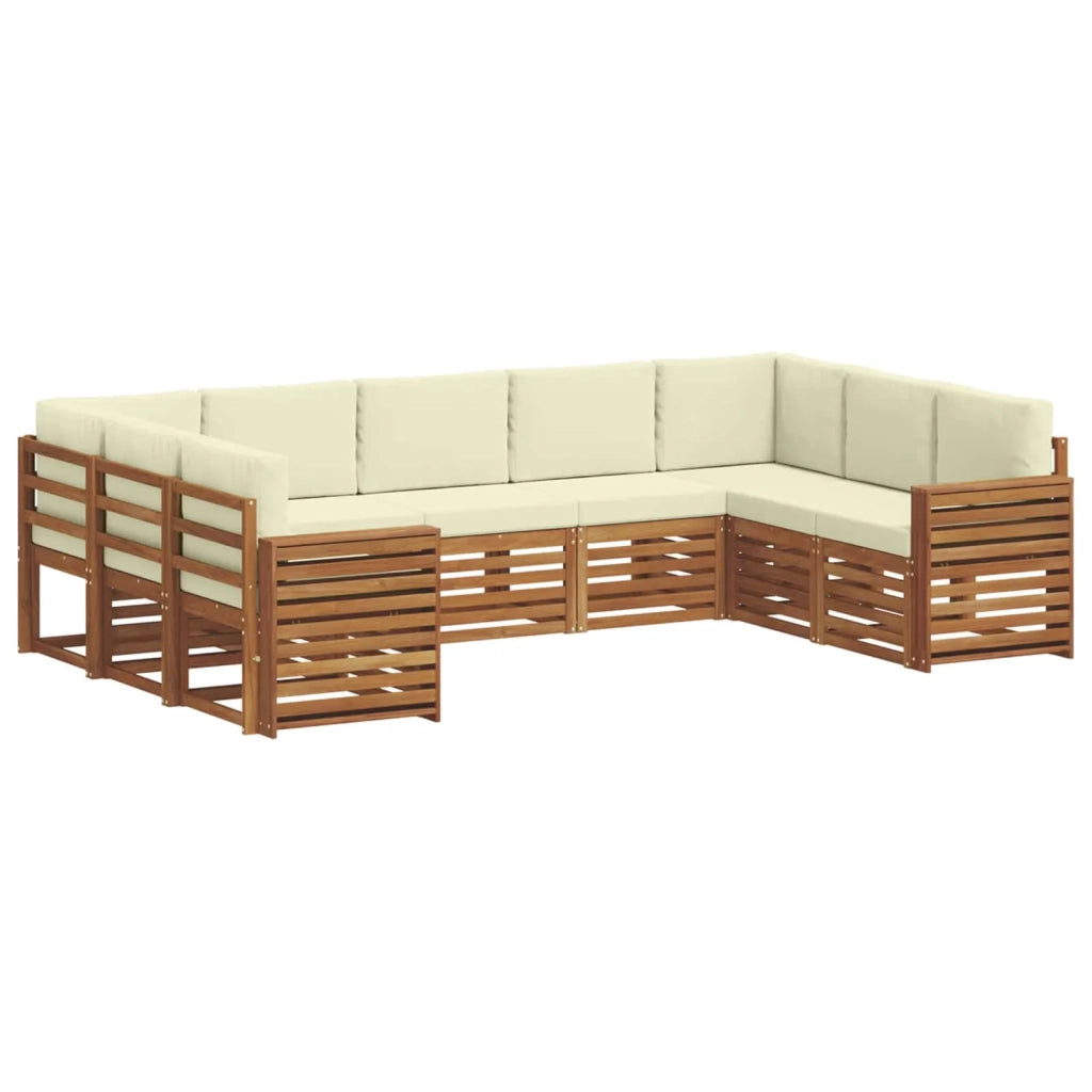 Set divano sezionale con cuscino 9 pcs Naturale e Crema 3375485